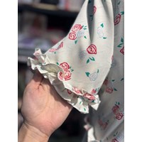 پیراهن شیری گلدار 